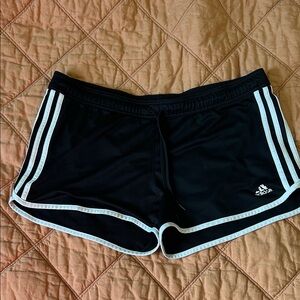 Adidas Women's Black Shorts with White Accents